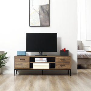 TV stand for up to 50 inches with door, open storage and drawers