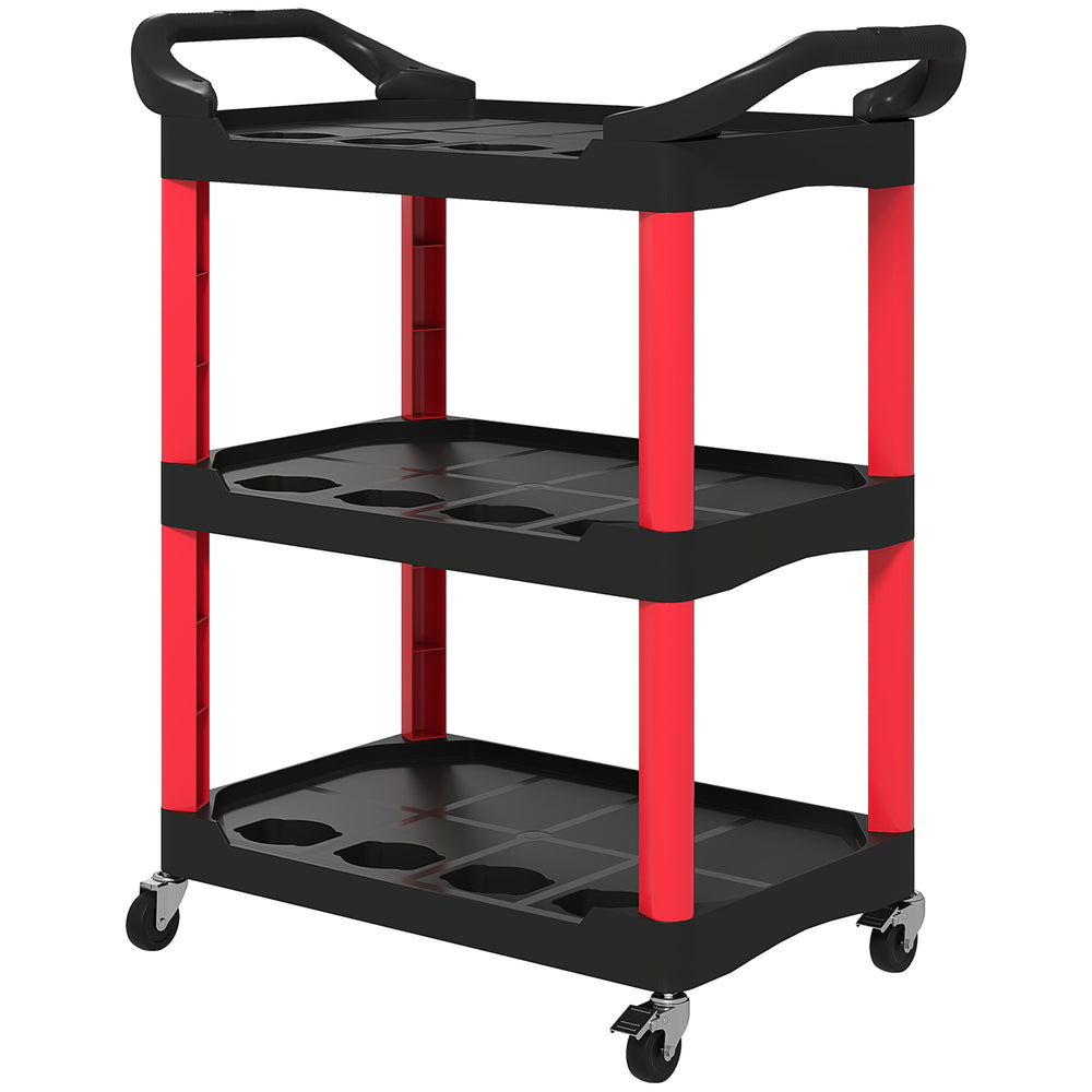 3-tier rolling tool trolley with wheels, 90 kg capacity