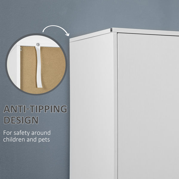 Modern wardrobe with 2 drawers and hanging rail, white