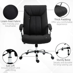 Swivel office chair with high back, black