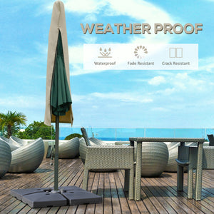 Parasol cover with zipper, beige