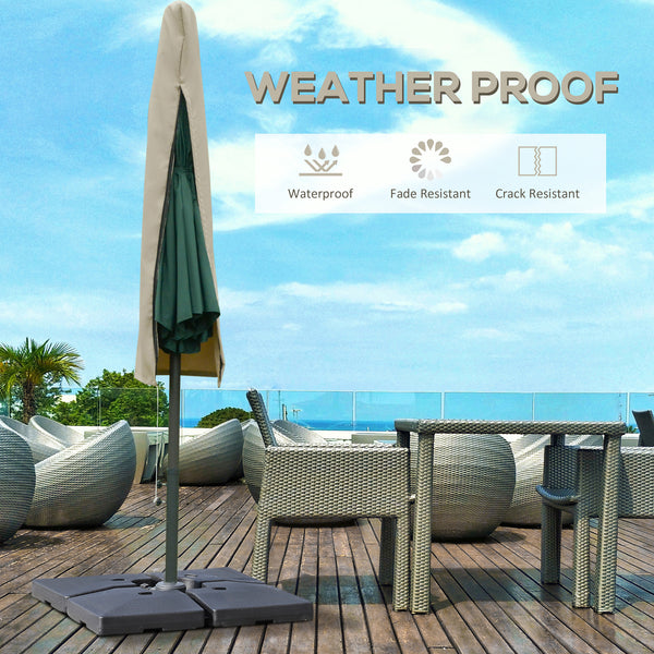 Parasol cover with zipper, beige