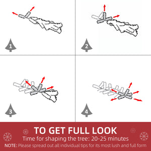 4ft White Artificial Christmas Tree with Realistic Pine Branches and Automatic Opening