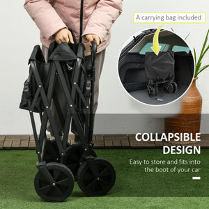 Folding garden cart with steel frame and removable canopy