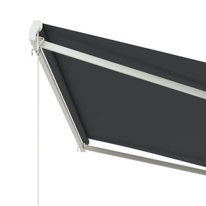 Electric outdoor awning 9.8 x 12.8 with remote control, grey 