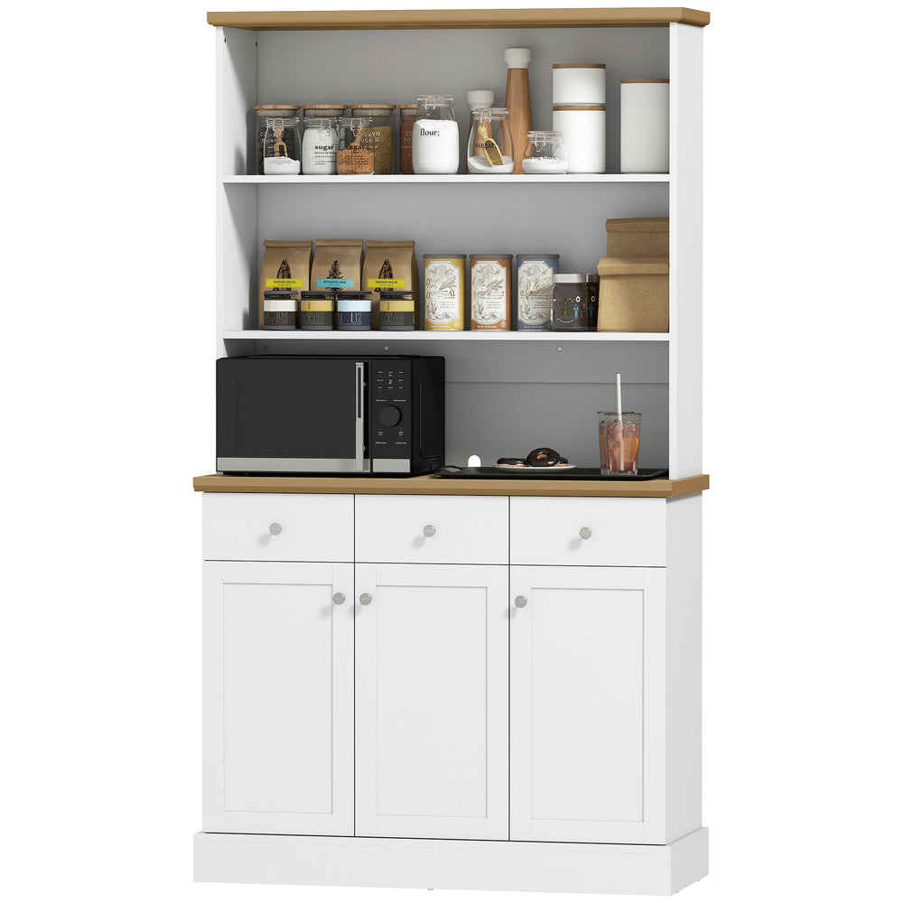 Storage unit, pantry, sideboard, china cabinet with drawers and cupboards, white