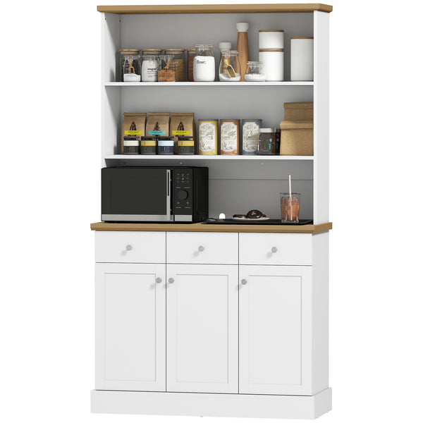 Storage unit, pantry, sideboard, china cabinet with drawers and cupboards, white