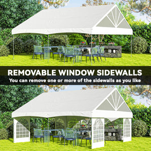 20' x 20' Heavy Duty Party Tent with Removable Window Sidewalls and Carry Bags