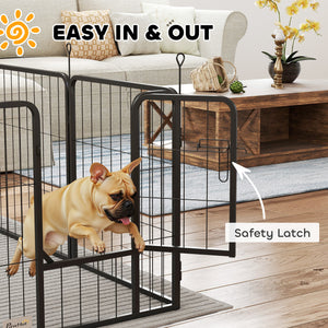 Dog Playpen, 16 Panels with Straps, Portable &amp; DIY, for Small Dogs, for Yard, RV, Garden, 24" Height
