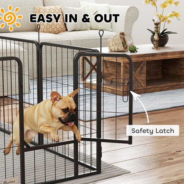 Dog Playpen, 16 Panels with Straps, Portable &amp; DIY, for Small Dogs, for Yard, RV, Garden, 24" Height