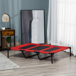 Elevated dog bed, red