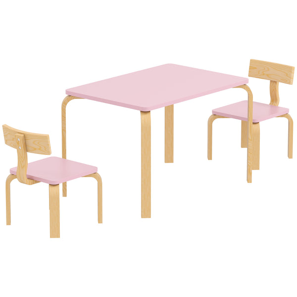 Table and 2 chairs set, pink