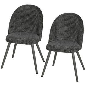 Dark grey velvet dining chairs – Set of 2