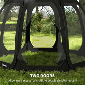 Foldable mosquito net tent with carry bag and 2 doors, black