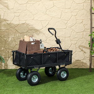 Steel garden cart with removable liner