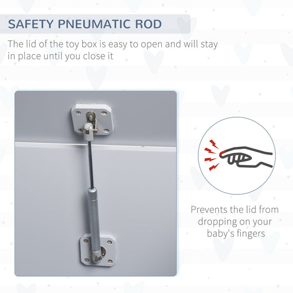 Wooden storage box for children's toys, gray