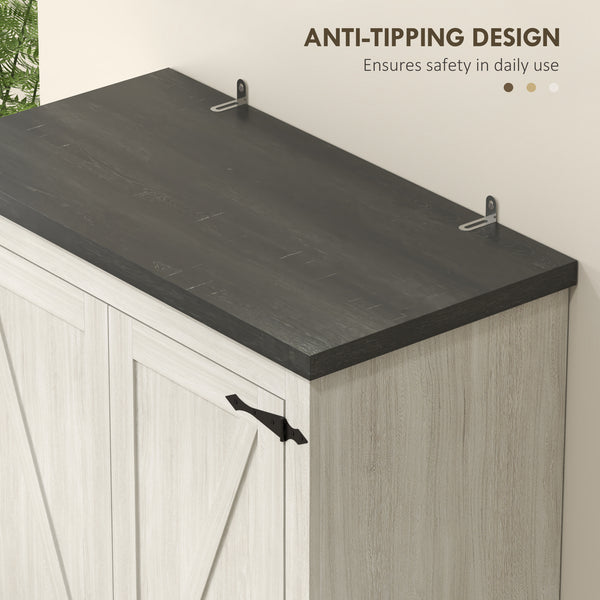 Country Style Pantry with Drawers, Distressed White