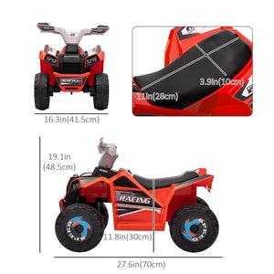 6V Quad for children with wear-resistant wheels, red