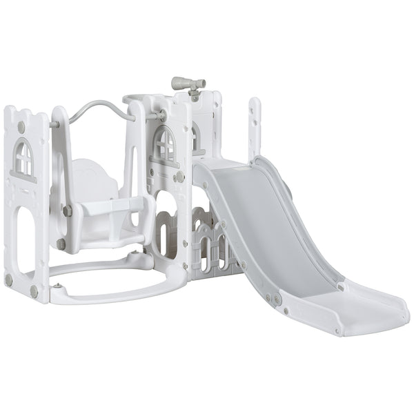 6 in 1 Baby Swing and Slide Set Grey