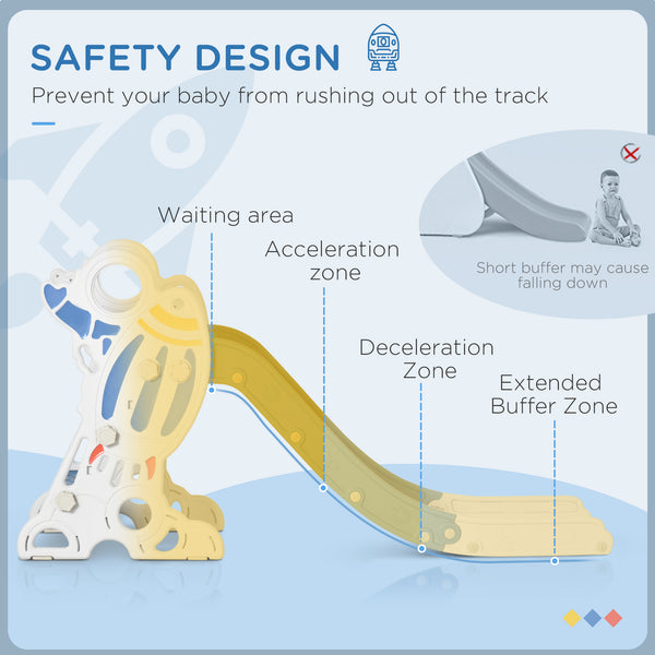 Indoor Slide for Kids 1.5-3 Years Old, Space Theme, Blue