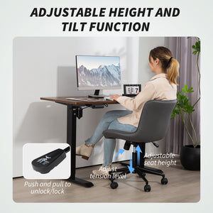 Office chair without armrests, dark grey