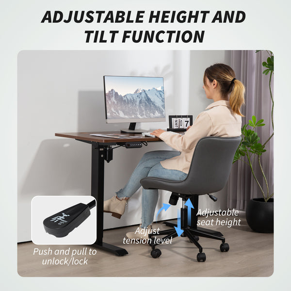 Office chair without armrests, dark grey