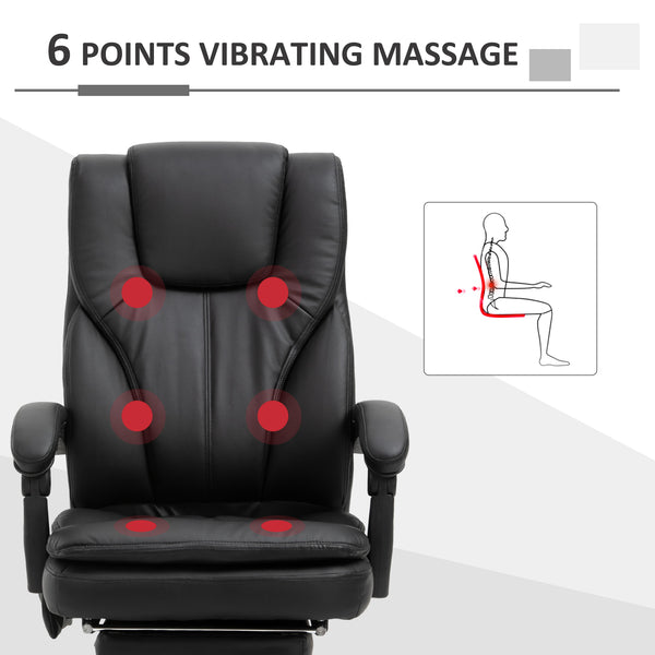 6-point vibration massage office chair with retractable footrest