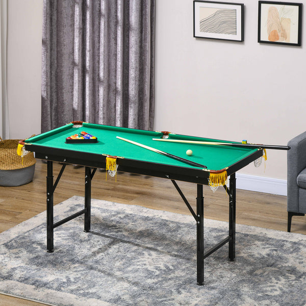 55-inch Folding Pool Table, Adjustable Height with Accessories