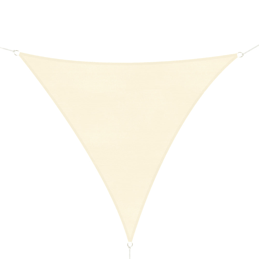 Voile d’ombrage triangulaire de 3 mètres en tissu crème, protection solaire anti-UV pour terrasse, jardin ou balcon