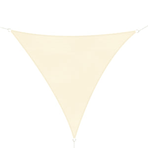 Triangular outdoor parasol in breathable fabric, cream color