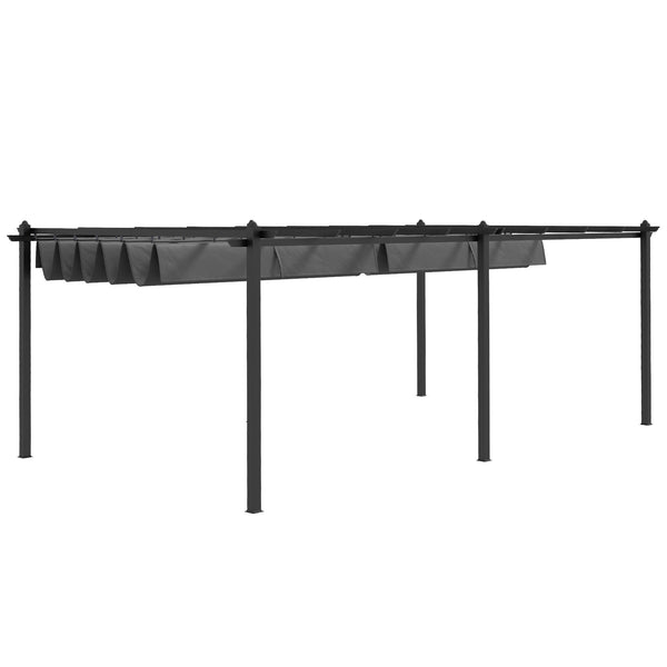 11.7' x 19.6' Aluminum Retractable Pergola for BBQ, Patio, Garden, Deck