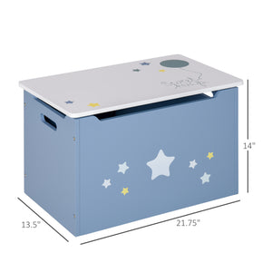 Wooden toy storage box, blue