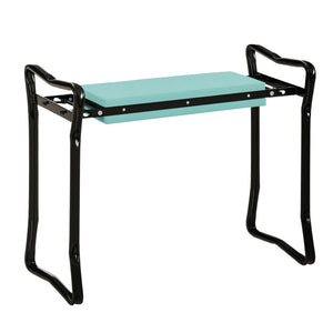 Folding garden stool with seat and knee rest, dark green