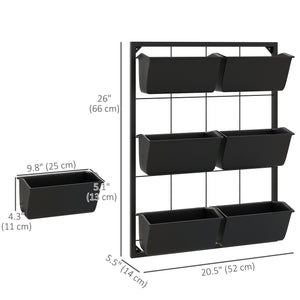 3-tier wall planter with 6 pots