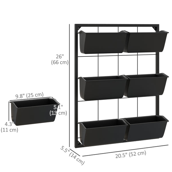 3-tier wall planter with 6 pots