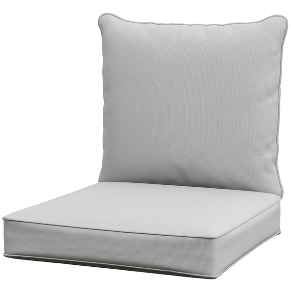 Thick and Deep Patio Chair Cushions for Outdoor Seating with Back Cushion, Light Grey