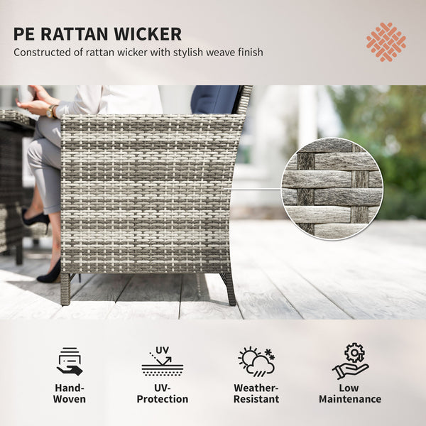 6-piece outdoor rattan sofa set, blue