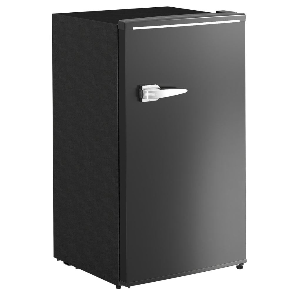 88L (3.1 cu. ft.) Compact Single-Door Retro Mini Fridge, Adjustable Thermostat, 2 Glass Shelves, Black