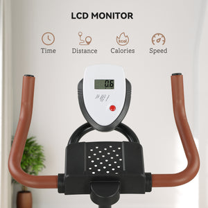 Silent exercise bike with adjustable resistance and seat, black