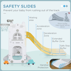 6 in 1 Baby Swing and Slide Set Grey