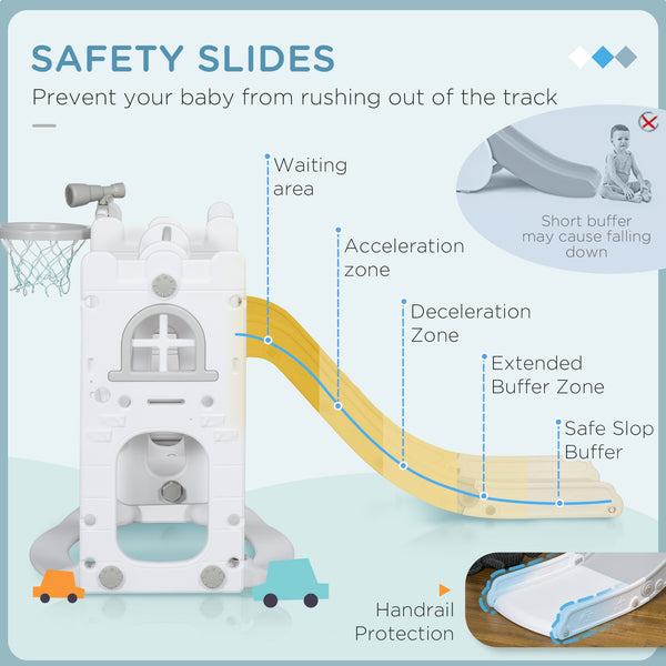 6 in 1 Baby Swing and Slide Set Grey