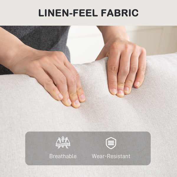 2-seater recliner chair with footrest and split back, cream white