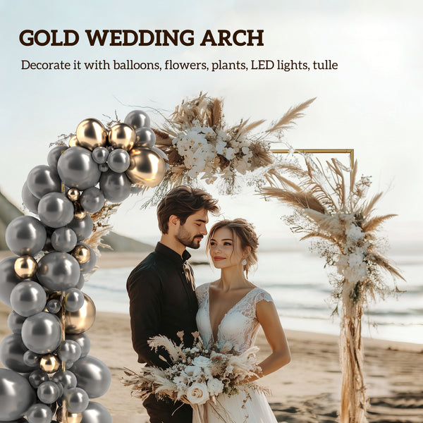 Square wedding arch with U-shaped supports