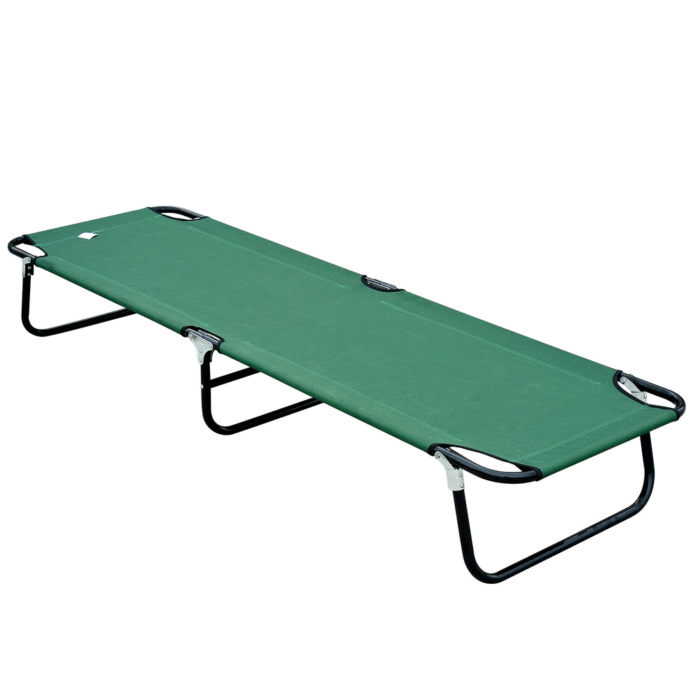 Foldable Camp Bed for Adults, Portable Outdoor Sleeping Bed, Green