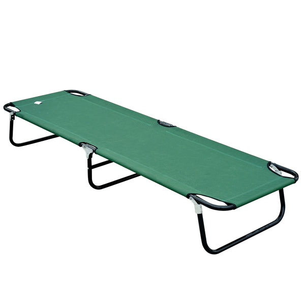 Foldable Camp Bed for Adults, Portable Outdoor Sleeping Bed, Green