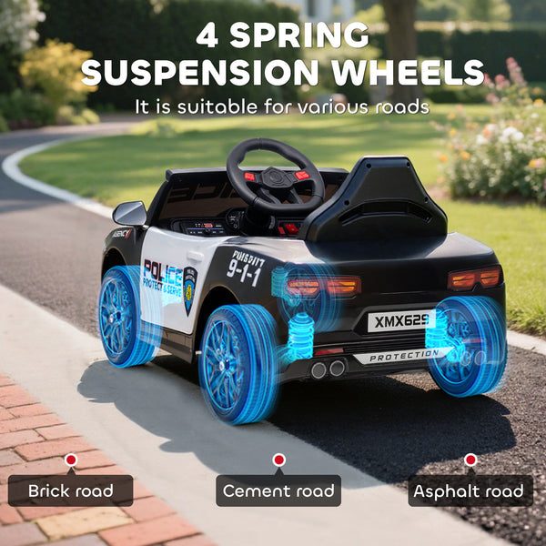 12V Electric Police Car with Remote Control and Sirens