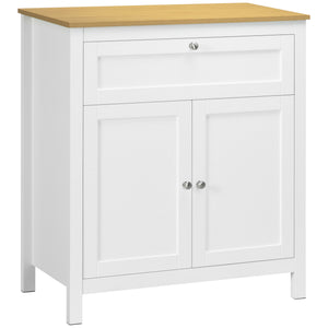 Sideboard with drawer, double-door cabinet and adjustable shelf, white.