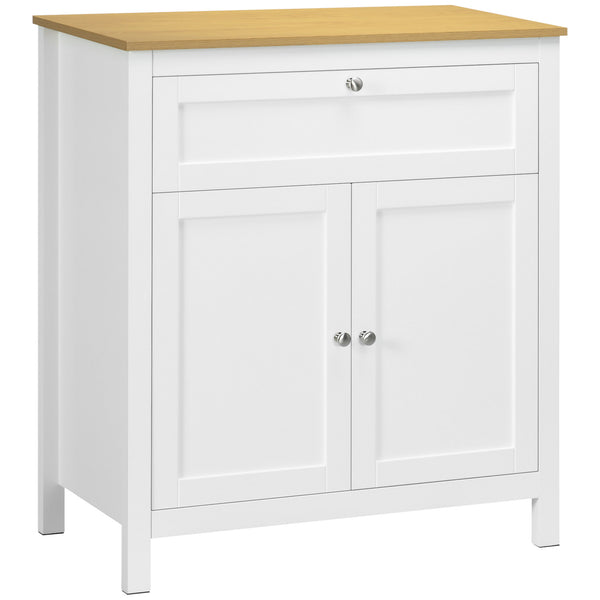 Sideboard with drawer, double-door cabinet and adjustable shelf, white.