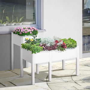Raised planter with legs and non-woven lining
