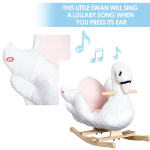 Soft and warm rocking swan with lullaby, white